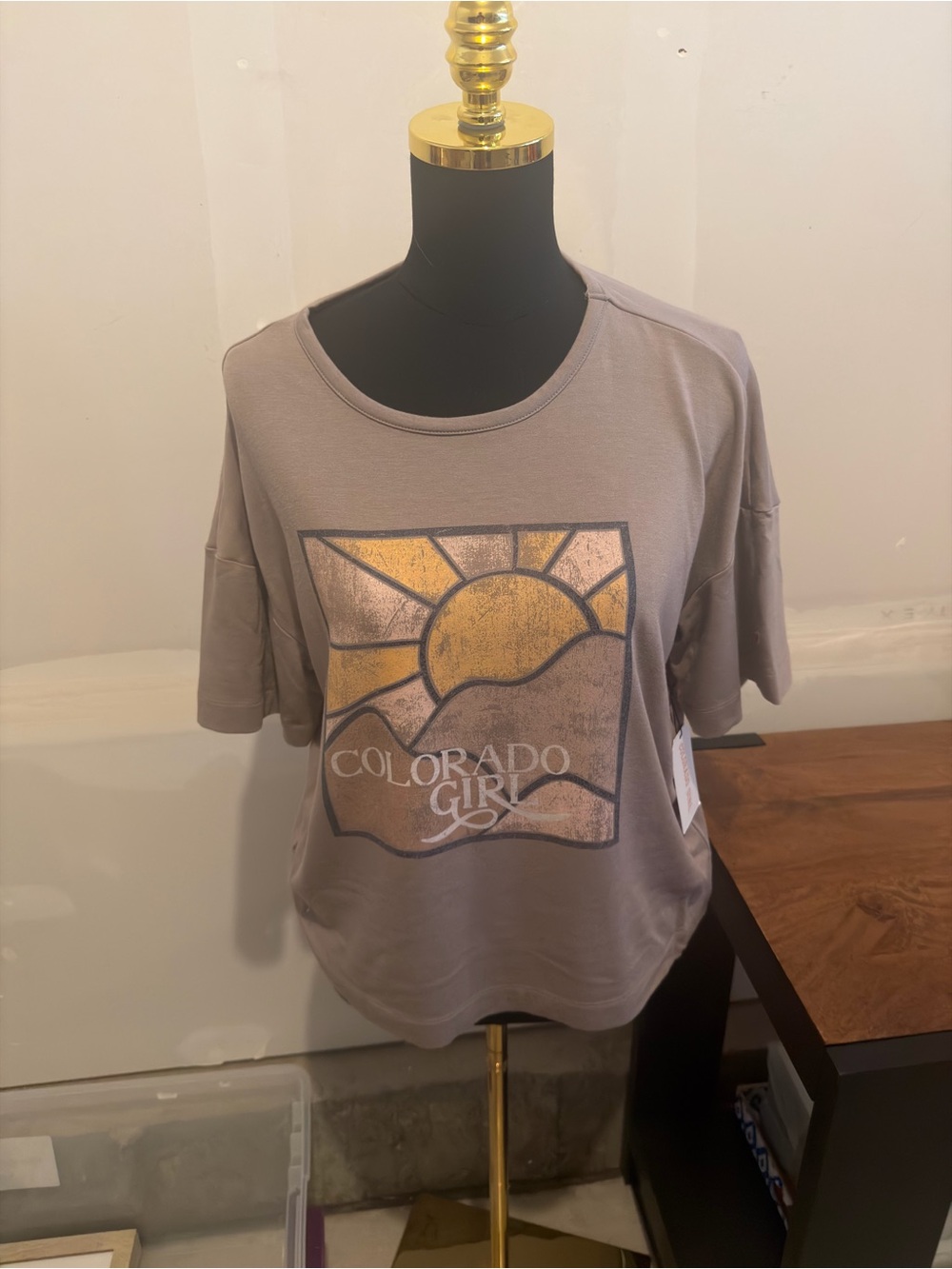 Colorado Girl Graphic Tee - Taupe NWT